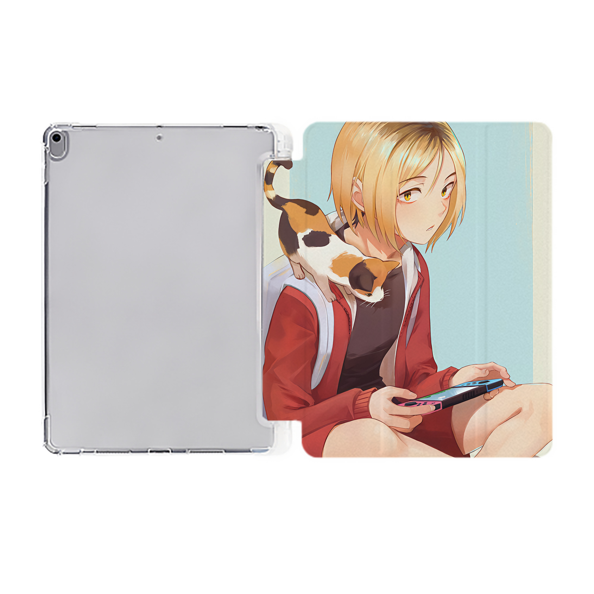 （画像用） ハイキュー!! Haikyu!! IPad ケース ペン収納付き 三つ折りスタンド PUレザー×シリコン 対応機種9.5/10.5/10.9インチ